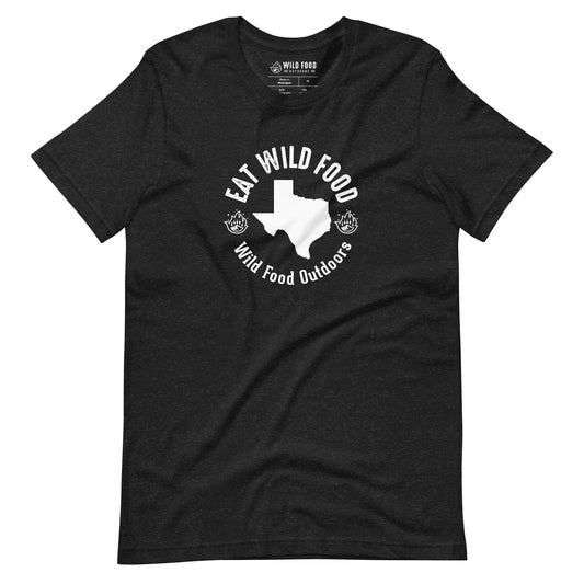 Unisex White Texas Eat Wild Food Circle Tee