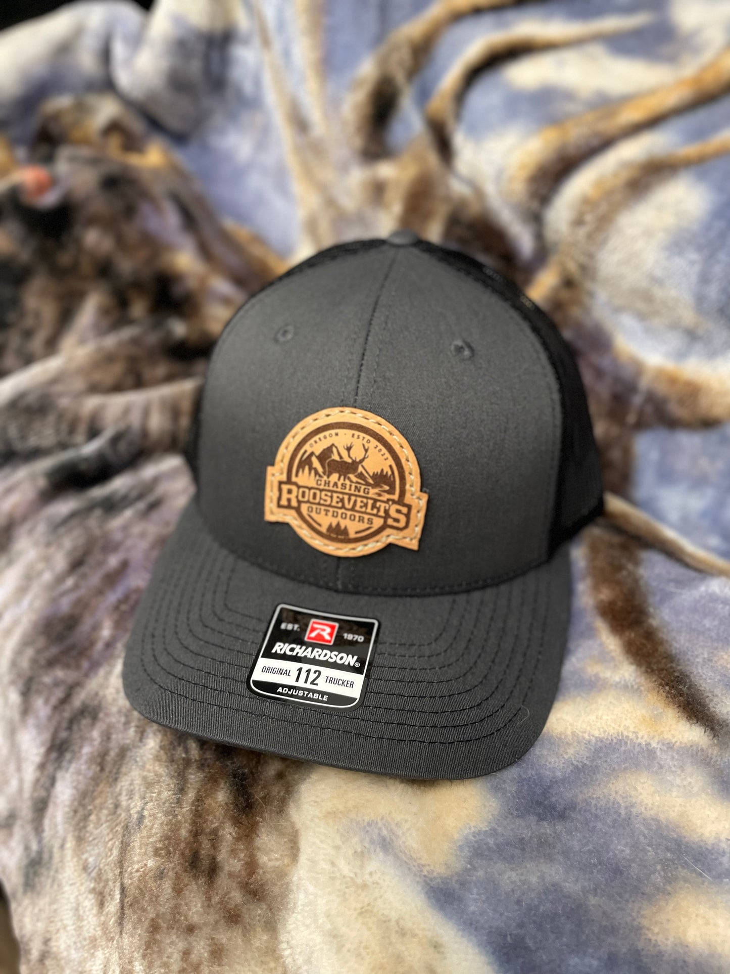Chasing Roosevelts Outdoors Leather Patch Hat