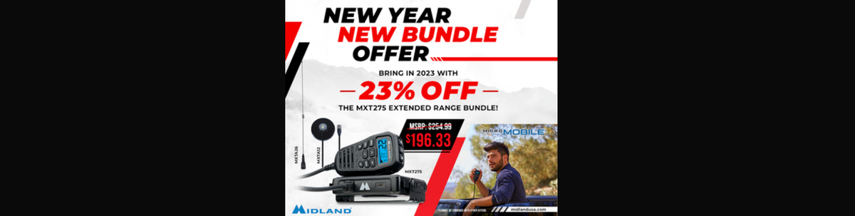 Midland Radio 23% Off MXT275-WHIP EXTENDED RANGE BUNDLE