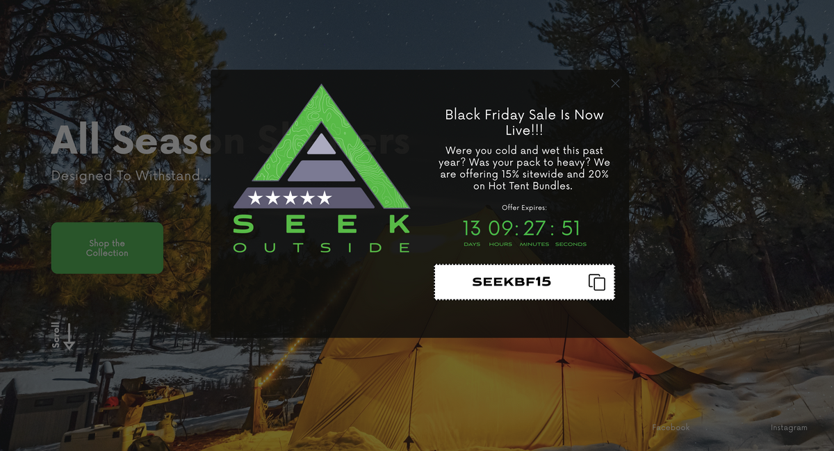 Seek Outside Black Friday Sale