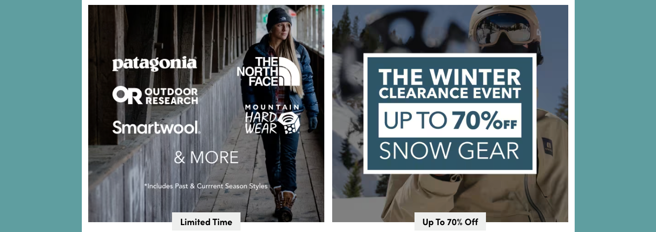 Steep & Cheap Winter Clearance Sale Up to 70% off