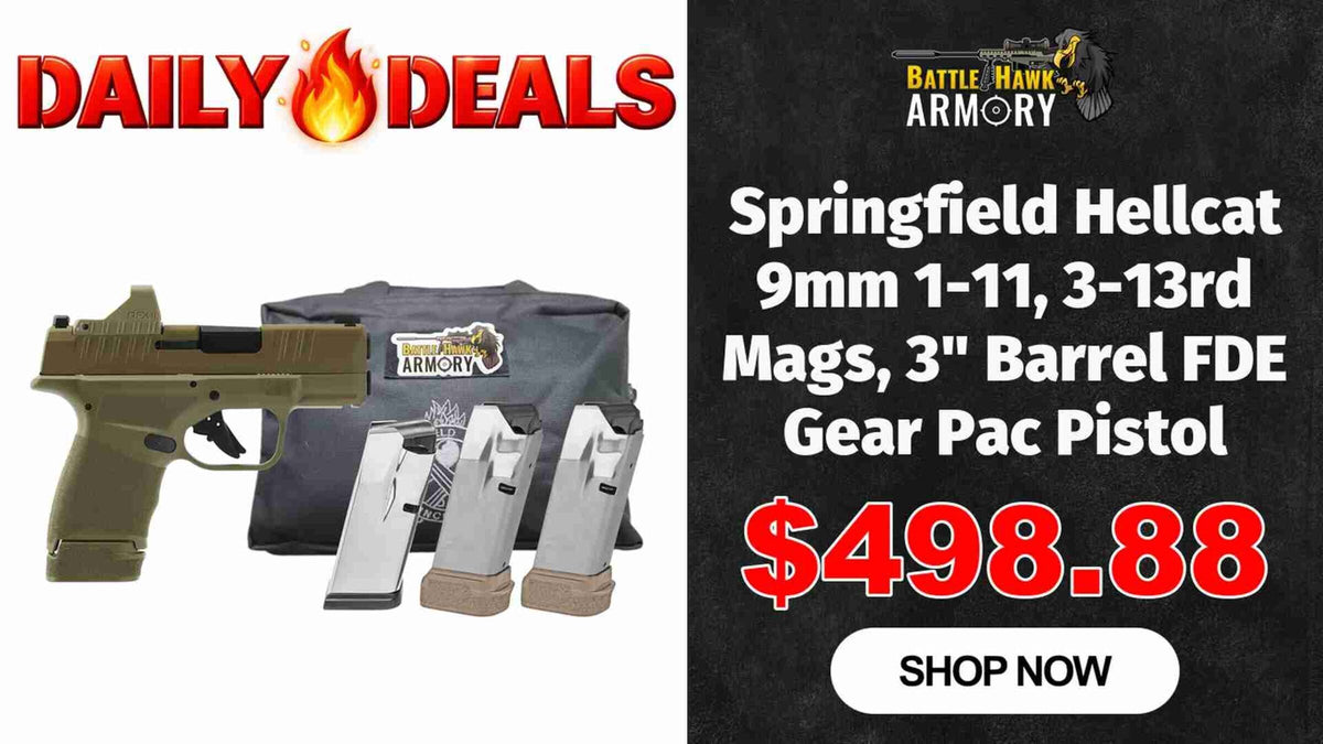 Springfield Hellcat 9Mm 1 11 3 13Rd Mags 3 Barrel Fde Gear Pac Pistol