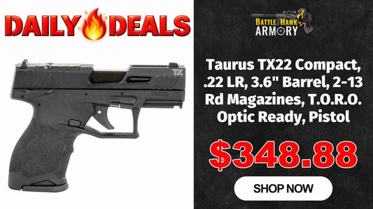 Taurus Tx22 Compact .22 Lr 3.6 2 13 Rd Magazines T.O.R.O. Optic Ready Black Pistol