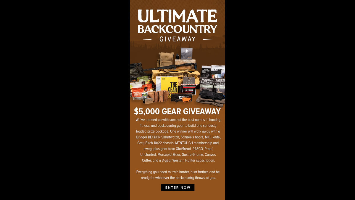 We’ve teamed up with some of the best names in hunting, fitness, and backcountry gear to build one seriously loaded prize pac