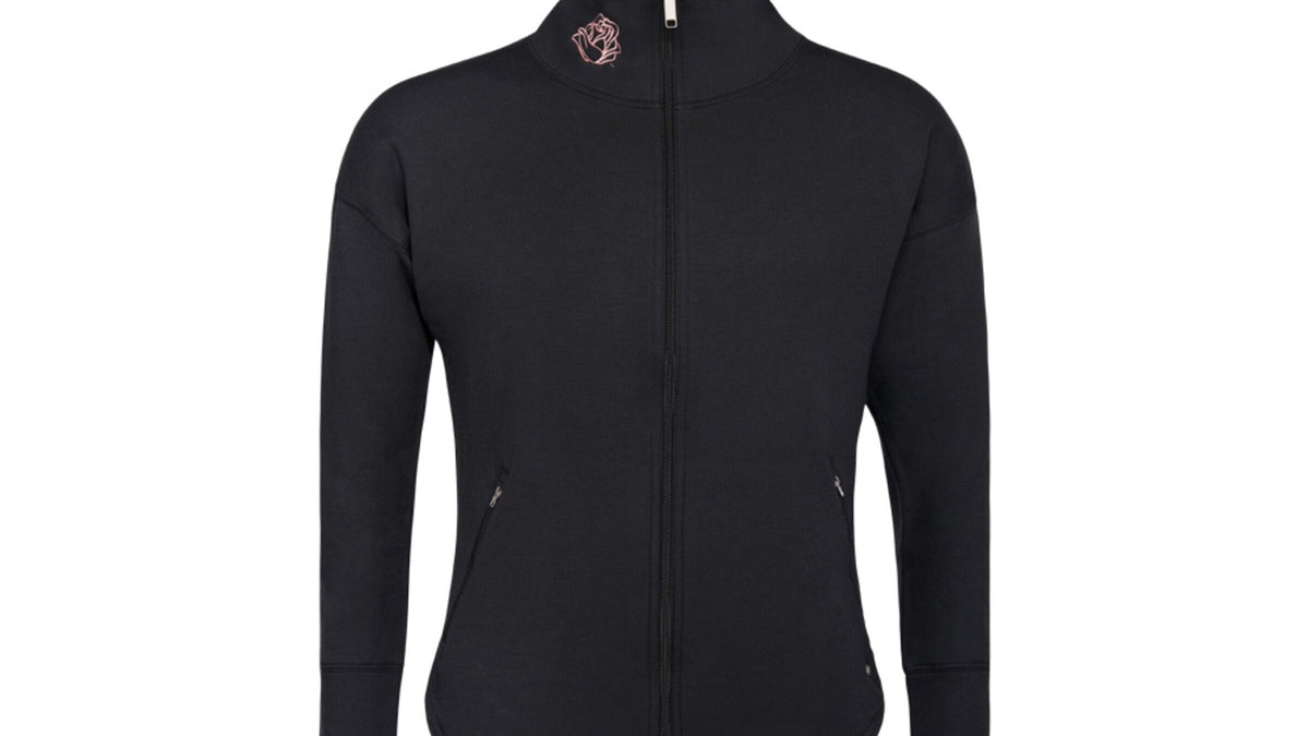 Image of ROSE FULL-ZIP FLEECE JACKET - BLACK