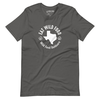 Unisex White Texas Eat Wild Food Circle Tee