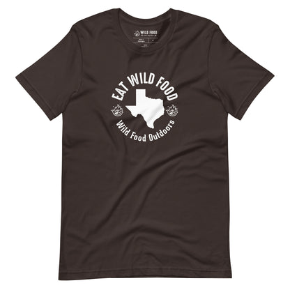 Unisex White Texas Eat Wild Food Circle Tee