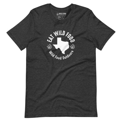 Unisex White Texas Eat Wild Food Circle Tee