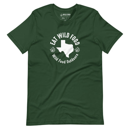 Unisex White Texas Eat Wild Food Circle Tee