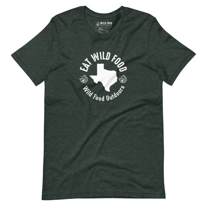 Unisex White Texas Eat Wild Food Circle Tee