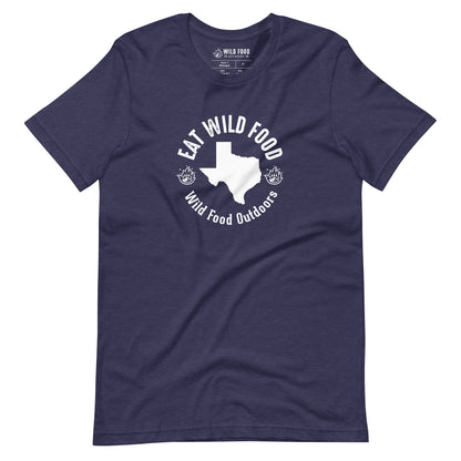 Unisex White Texas Eat Wild Food Circle Tee