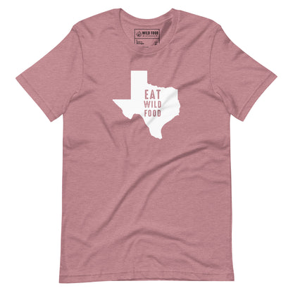 Unisex White Texas Eat Wild Food Tee