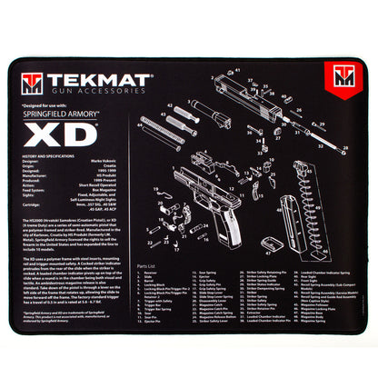 Ultra Premium Handgun Cleaning Mat - Springfield Armory XD