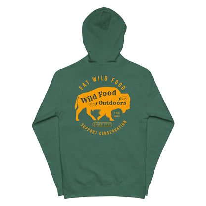 Unisex Logo + Buffalo fleece zip up hoodie