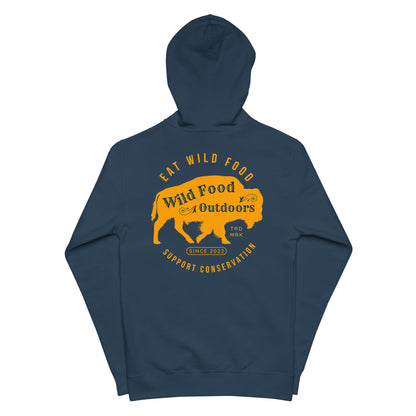 Unisex Logo + Buffalo fleece zip up hoodie