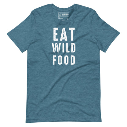 Unisex White EAT WILD FOOD Tee