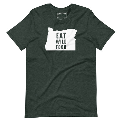 Unisex White Oregon Eat Wild Food Tee