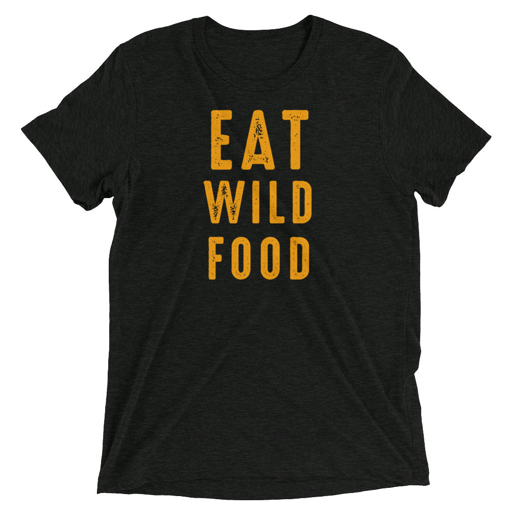Unisex Gold EAT WILD FOOD Tri-blend Tee