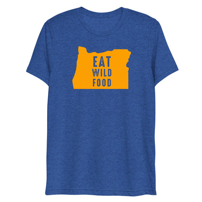 Unisex Gold Oregon Eat Wild Food Tri-blend Tee